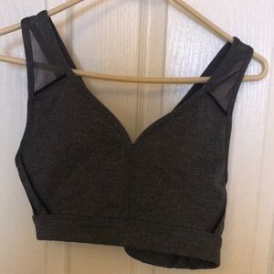 Avia Gray Supportive Bra with Mesh Panels